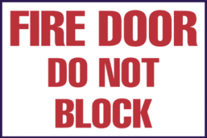 Fire Door - Do Not Block, 9" x 12", Self-Stick Vinyl Sign - ICC Canada