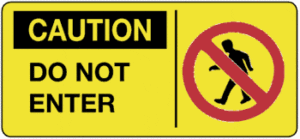 Caution - Do Not Enter, 7" x 17", Self-Stick Vinyl - ICC Canada