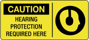 Caution - Hearing Protection Required Here, 7" x 17", Self-Stick Vinyl - ICC Canada