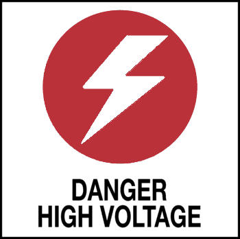 Danger High Voltage, 7" x 7", Rigid Vinyl - ICC Canada