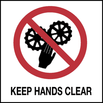 Keep Hands Clear, 7" x 7", Self-Stick Vinyl - ICC Canada