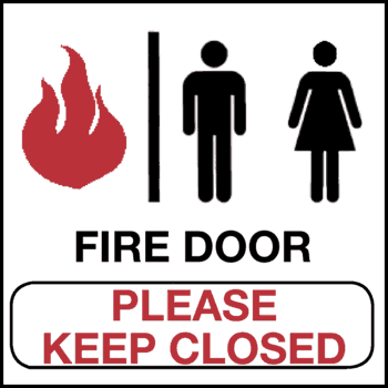 Fire Door Please Keep Closed, 7" x 7", Self-Stick Vinyl - ICC Canada