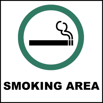 Smoking Area, 7" x 7", Rigid Vinyl - ICC Canada