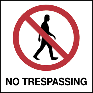 No Trespassing, 7" x 7", Self-Stick Vinyl - ICC Canada