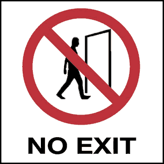 No Exit - Self Stick Vinyl, 7" x 7", Self-Stick Vinyl - ICC Canada