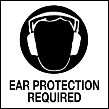 Ear Protection Required, 7" x 7", Rigid Vinyl - ICC Canada