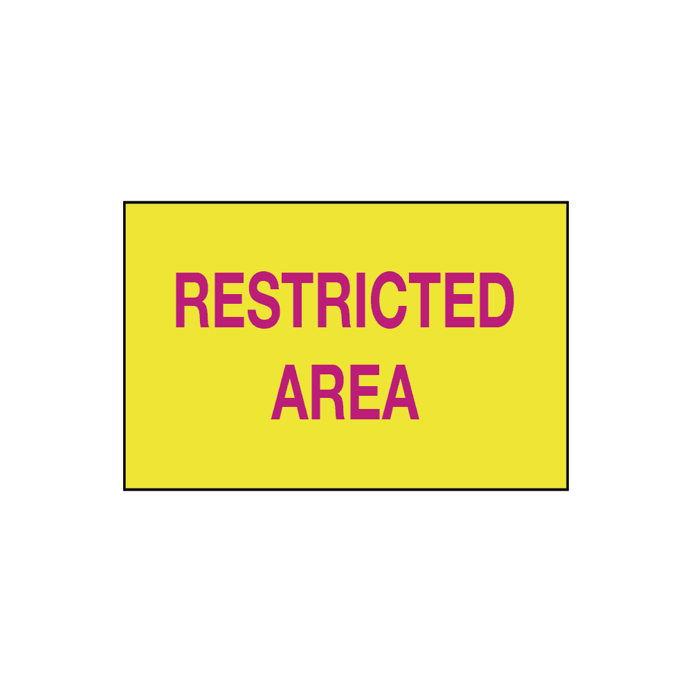 Restricted Area, 10" x 7", Self-Stick Vinyl - ICC Canada