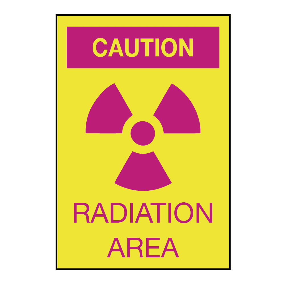 Caution Radiation Area, 10" x 14", Self-Stick Vinyl, English - ICC Canada