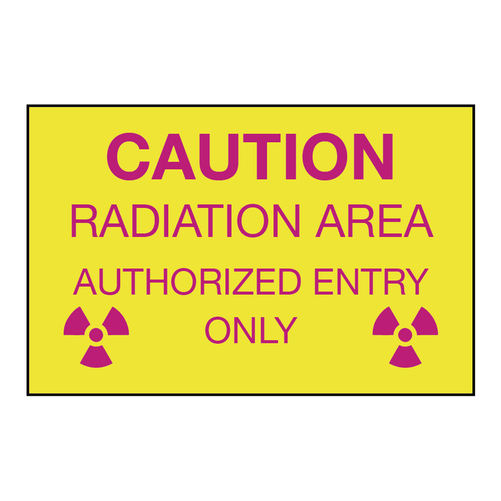 Caution Radiation Area Authorized Entry Only, 14" x 10", Self-Stick Vinyl, English - ICC Canada