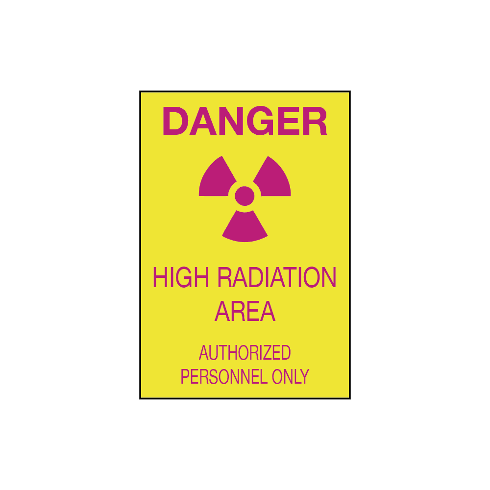 Danger High Radiation Area, 7" x 10", Rigid Vinyl, English - ICC Canada