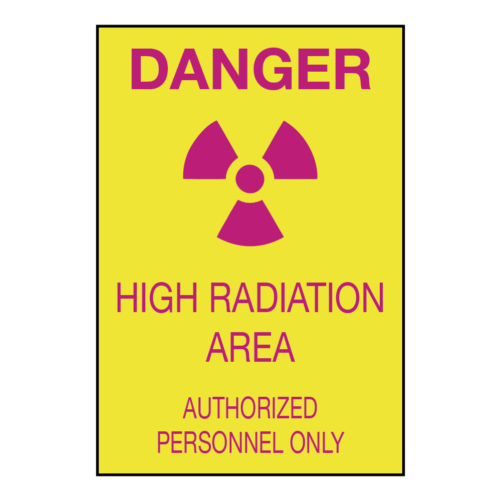 Danger High Radiation Area, 10" x 14", Self-Stick Vinyl, English - ICC Canada