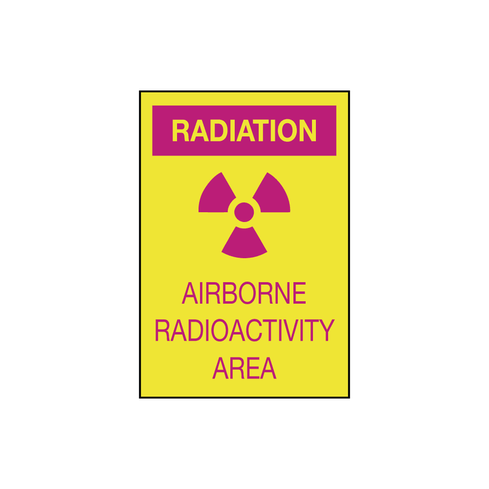 Radiation Airborne Radioactivity Area, 7" x 10", Self-Stick Vinyl, English - ICC Canada