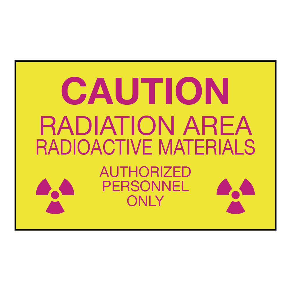 Caution Radiation Area Authorized Entry Only, 14" x 10", Self-Stick Vinyl, English - ICC Canada