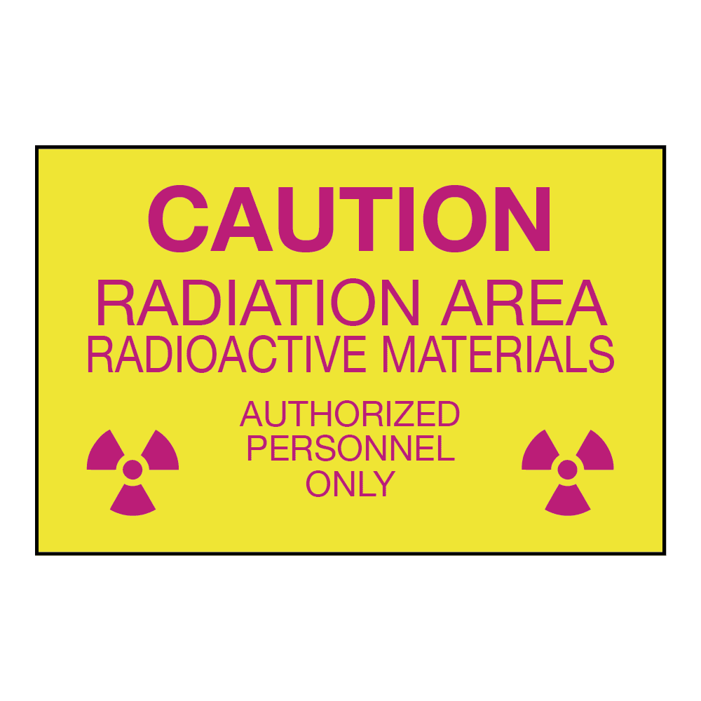 Caution Radiation Area Authorized Entry Only, 14" x 10", Rigid Vinyl, English - ICC Canada