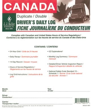 Driver's Daily Log Book / VIR - English - ICC Canada