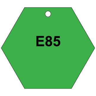 E85, CPPI Tag, Hexagon, Aluminum, English, 50/Pack - ICC Canada