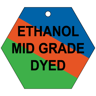Ethanol Mid Grade Dyed, CPPI Tag, Hexagon, Aluminum, English, 50/Pack - ICC Canada
