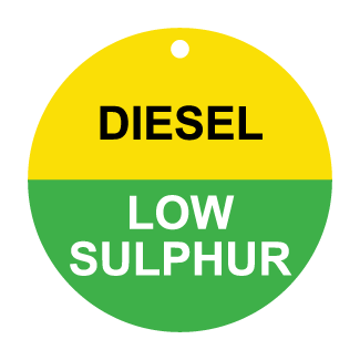 Diesel Low Sulfur, CPPI Tag, Circle, Aluminum, English, 50/Pack - ICC Canada