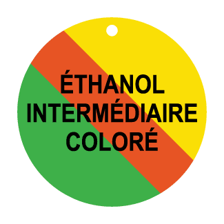Dyed Ethanol Mid Grade/Éthanol intermédiaire coloré, CPPI Tag, Circle, Aluminum, English/French, 50/Pack - ICC Canada