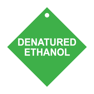 Denatured Ethanol/Éthanol Dénaturé, CPPI Tag, Square on Point, Aluminum, English/French, 50/Pack - ICC Canada