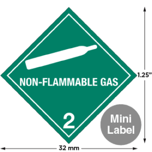 Hazard Class 2.2 - Non-Flammable Gas, Worded, Mini High-Gloss Label, 500/roll - ICC USA