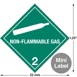 Hazard Class 2.2 - Non-Flammable Gas, Worded, Mini High-Gloss Label, 500/roll - ICC USA