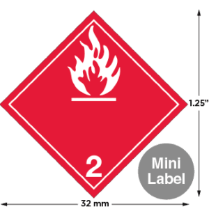 Hazard Class 2.1 - Flammable Gas, Non-Worded, Mini High-Gloss Label, 500/roll - ICC USA