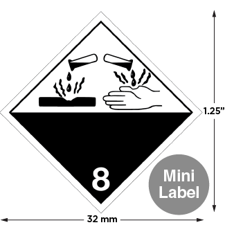 12 Length x 7 Width Justrite 25921 Corrosive Label 