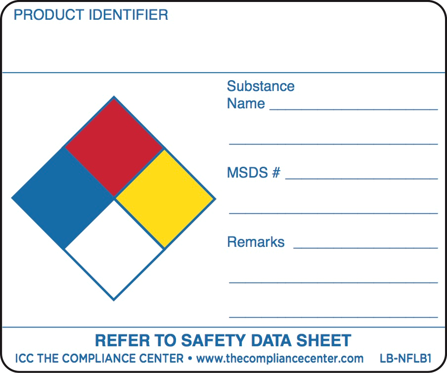 Blank Vinyl Label with Class 3 Flammable Non-Worded Symbol, 13.875 x  8.25, 100/Pack - ICC Compliance Center Inc - USA