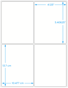 Blank Vinyl Label - 4.125" x 5.40625", 400/Pack - ICC USA