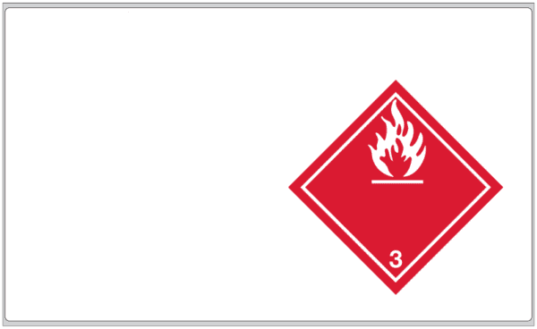 Blank Vinyl Label with Class 3 Flammable Non-Worded Symbol - 13.875" x 8.25", 100/Pack - ICC USA