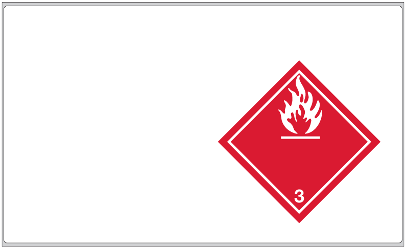 Blank Vinyl Label with Class 3 Flammable Non-Worded Symbol, 13.875 x  8.25, 100/Pack - ICC Compliance Center Inc - USA
