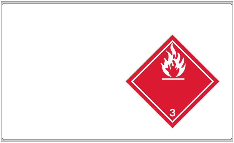 Blank Vinyl Label with Class 3 Flammable Non-Worded Symbol, 13.875 x  8.25, 100/Pack - ICC Compliance Center Inc - USA