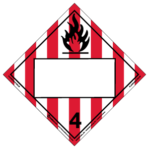 Hazard Class 4.1 - Flammable Solid, Permanent Self-Stick Vinyl, Blank - ICC USA