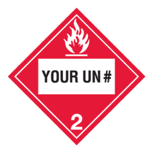 Hazard Class 2.1 - Flammable Gas Placard, Removable Self-Stick Vinyl, Custom - ICC USA