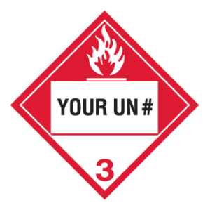 Hazard Class 3 - Combustible Liquid Placard, Removable Self-Stick Vinyl, Custom - ICC USA