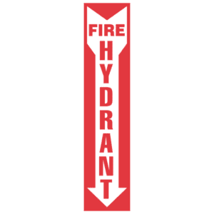 Fire Hydrant (Vertical), 4" x 18", Self-Stick Vinyl Sign - ICC USA