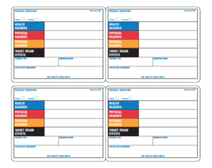 GHS Workplace Stock Label Sheets (Orange System), Paper, 4-up, 4" x 5", 100/Pack - ICC USA