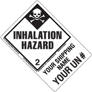 Hazard Class 2.3 - Inhalation Hazard, Worded, High-Gloss Label, Shipping Name-Large Tab, Custom, 500/roll - ICC USA