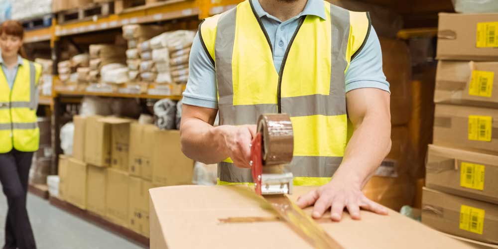 Man preparing shipment