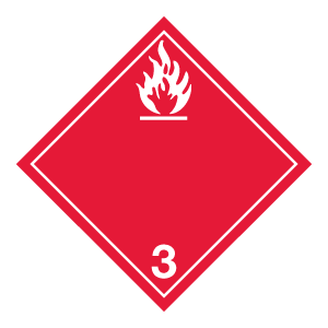 Hazard Class 3 - Flammable Liquid, Removable Self-Stick Vinyl, Non-Worded Placard - ICC USA