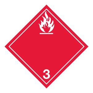 Hazard Class 3 - Flammable Liquid Placard, Removable Self-Stick Vinyl, Non-Worded - ICC USA