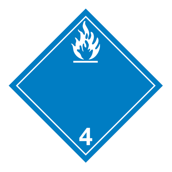 Hazard Class 4.3 - Water Reactive Substances Placard, Removable Self-Stick Vinyl, Non-Worded - ICC USA Hazard Class 4.3 - Water Reactive Substances Placard, Removable Self-Stick Vinyl, Non-Worded - ICC USA