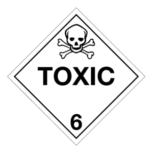 Hazard Class 6.1 - Toxic, Removable Self-Stick Vinyl, Worded Placard - ICC USA