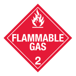 Hazard Class 2.1 - Flammable Gas, Removable Self-Stick Vinyl, Worded Placard - ICC USA