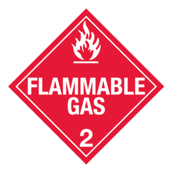 Hazard Class 2.1 - Flammable Gas, Removable Self-Stick Vinyl, Placard | ICC