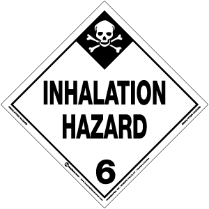 Hazard Class 6.1 - Inhalation Hazard Placard, Removable Self-Stick Vinyl, Worded - ICC USA