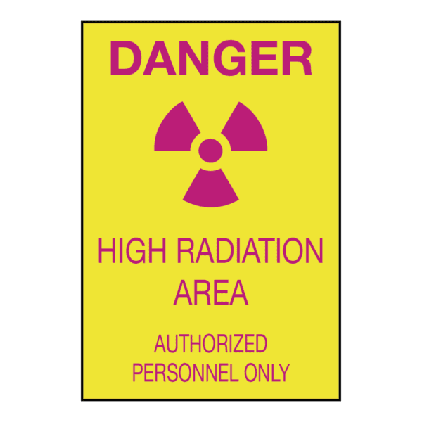 Danger High Radiation Area, 10" x 14", Rigid Vinyl - ICC USA