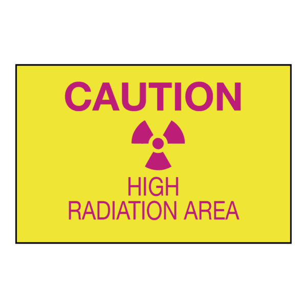 Caution High Radiation Area, 14" x 10", Rigid Vinyl - ICC USA