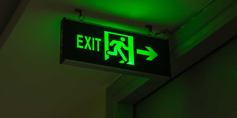 Neon Green Exit Sign